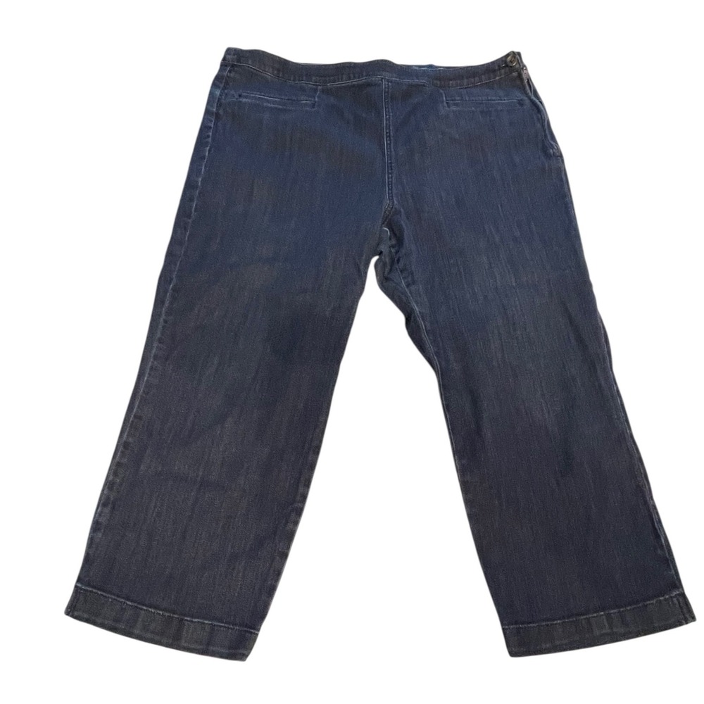 J. Jill Denim Pixie Slim Leg Crop Blue Jeans Size 18 Side Zip Closure Casual